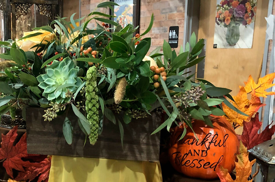 Wine & Floral Design Fall Centerpiece Class