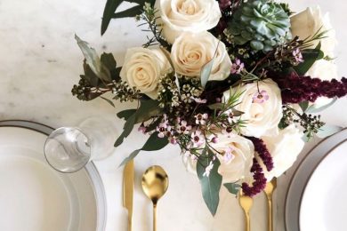 Wine & Floral Design Wedding Centerpieces