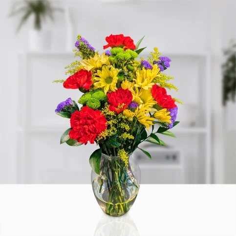 Bright delight single with vase