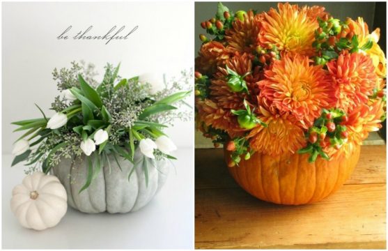 Thanksgiving Floral Ideas pumpkin bouquet